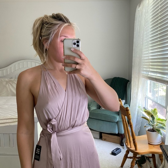 Express Satin Wrap Dress - Picture 4 of 8